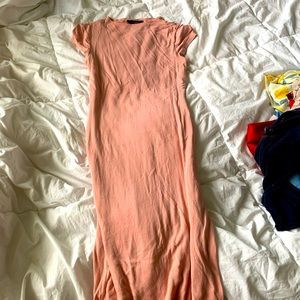 Pink long fitting dress